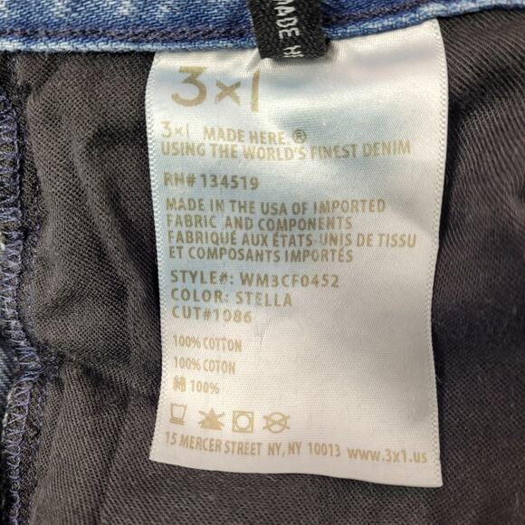 3x1 NYC Boho Fringed Straight Crop Ankle Jeans Stella Wash size 25 - Picture 12 of 13